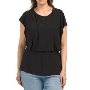 ◾️Anne Klein Plus Flutter Sleeve Top With Gathered Waist ◾️